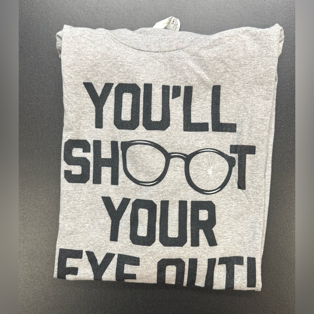 Gray Graphic T-Shirt with Black Text